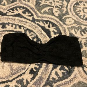 PINK Victoria’s Secret Black Lace Bralette Strapless Size L NWOT